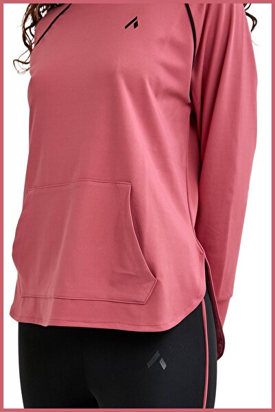 missmaral Kadın Eşofman Takım Spor Tunik & Slim Fit Tayt Dalgıç Kumaş Sports And Casual Gül Kurusu 3060