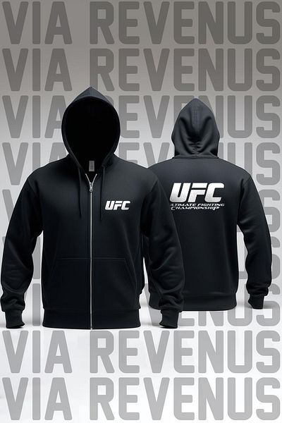 Vordevia UFC εμπρός και πίσω με στάμπα Unisex εποχιακή ζακέτα με φερμουάρ (λεπτό ύφασμα)
