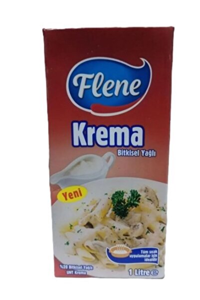 FLENE %20 Yağlı Bitkisel Şekersiz Sıvı Krema 1 Lt x 3 Adet