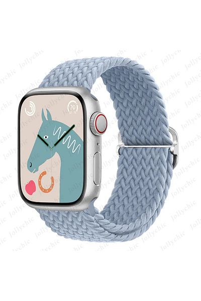 Choice 42MM 44MM 45MM 49MM Cyan Braided Loop Strap For Apple watch Ultra Band 49mm 44mm 40mm 45mm 41mm 42mm