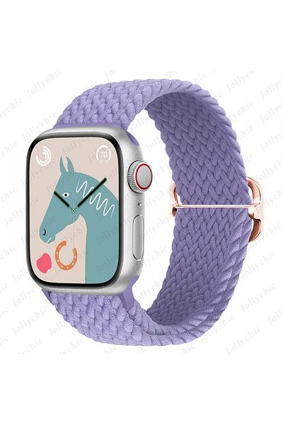 Choice 38MM 40MM 41MM Lavender Braided Loop Strap For Apple watch Ultra Band 49mm 44mm 40mm 45mm 41mm 42mm