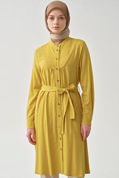 Tuğba Biye Detaylı Robalı Tunik - Asit