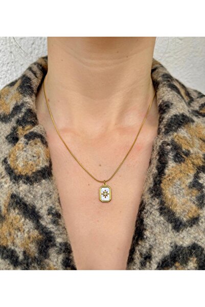 Bijou Luz Pearlescent Polar Star Steel Necklace