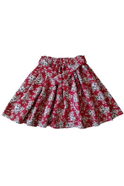 MODA59 Dark Red Floral Children's Skirt