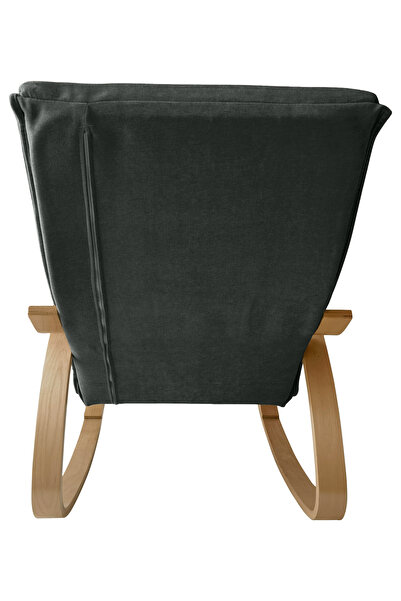 Generic Modern Bentwood Rocking Chair Chenille Fabric Upholstered Relax Rocker Lounge Chair