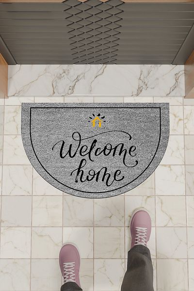 Dormot Home Gray Modern Digital Doormat Welcome Home Door Front Property