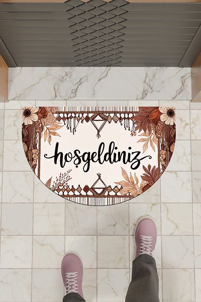 Rugmood Modern Digital Doormat Floral Welcome Door Mat