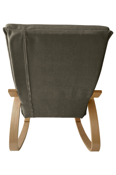 Generic Modern Bentwood Rocking Chair Chenille Fabric Upholstered Relax Rocker Lounge Chair