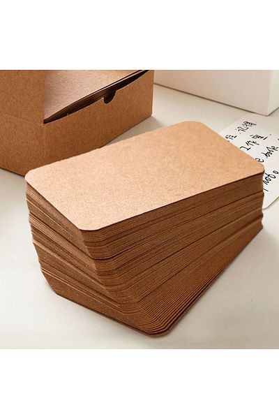 Choice brown 100pcs/box Retro Double-sided Blank Kraft Paper Card Word Card Message Card DIY Postcard Gift