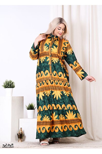 Genrics A flowing and comfortable Cotton jalabiya with a pattern in bright colors.