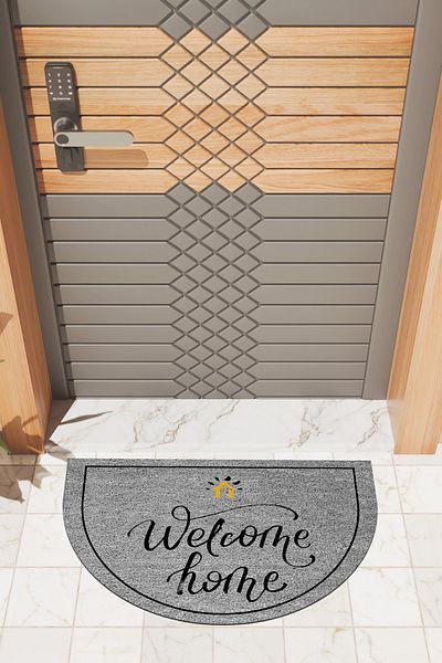 Dormot Home Gray Modern Digital Doormat Welcome Home Door Front Property
