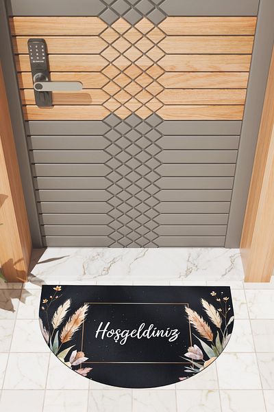 Rugmood Modern Digital Doormat Floral Welcome Door Mat