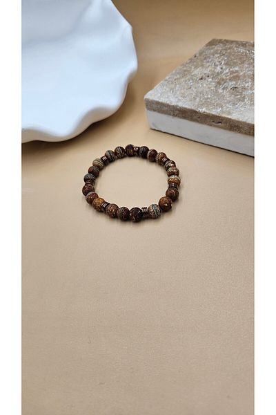 AURA Tibetan Eyelet Natural Stone Men's Bracelet