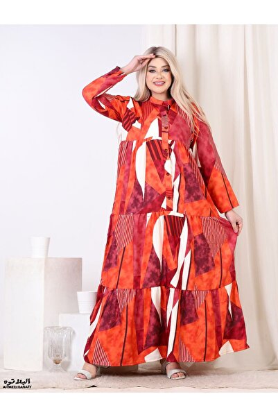 Genrics A flowing and comfortable Cotton jalabiya with a pattern in bright colors.