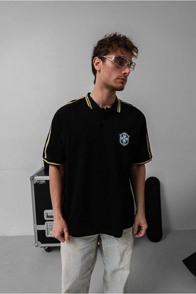 İLKCET MODA Μπλουζάκι Unisex Oversize Κέντημα Βραζιλίας