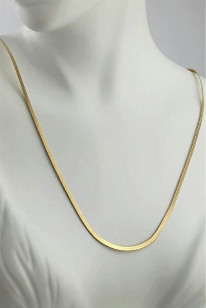 stainless steell قلادة ذهبية من الفولاذ الإيطالي مقاس 60 سم