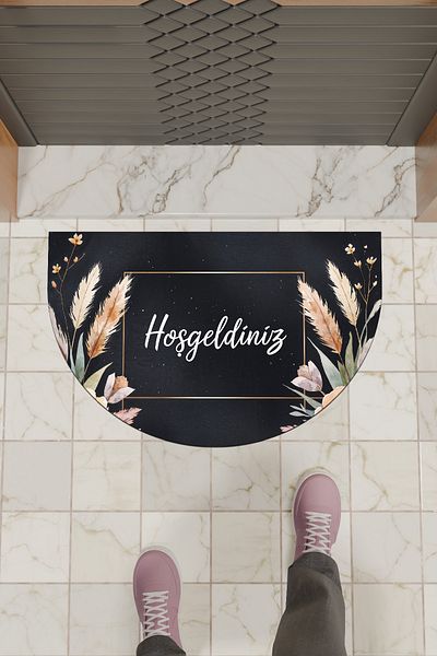 Rugmood Modern Digital Doormat Floral Welcome Door Mat
