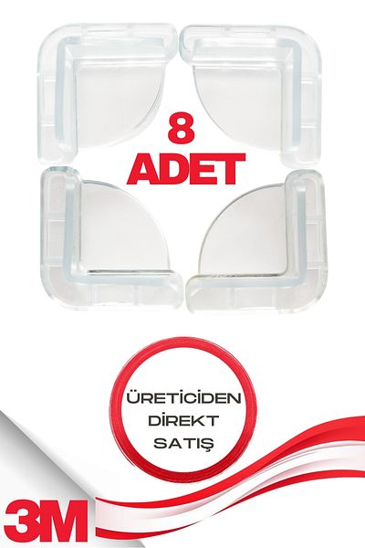 Abuy 8 Pieces 3 Point 3m Adhesive Silicone Corner Protector