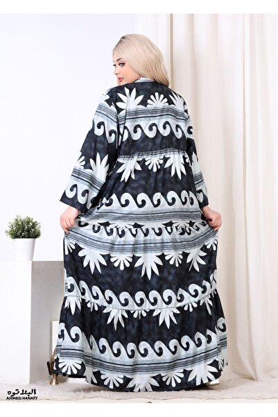 Genrics A flowing and comfortable Cotton jalabiya with a pattern in bright colors.