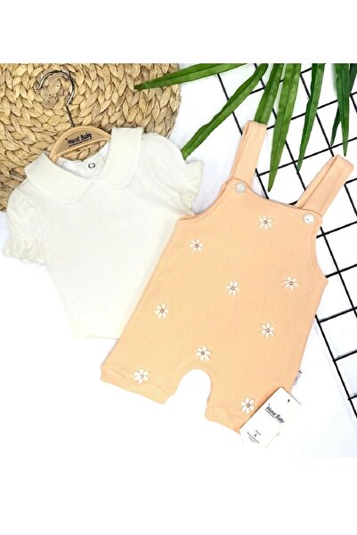 cacobutik kız bebek incili salopet takım