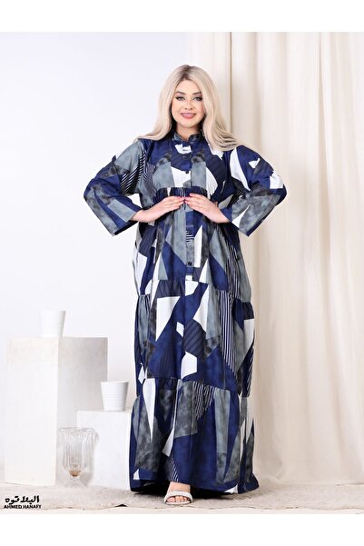 Genrics A flowing and comfortable Cotton jalabiya with a pattern in bright colors.