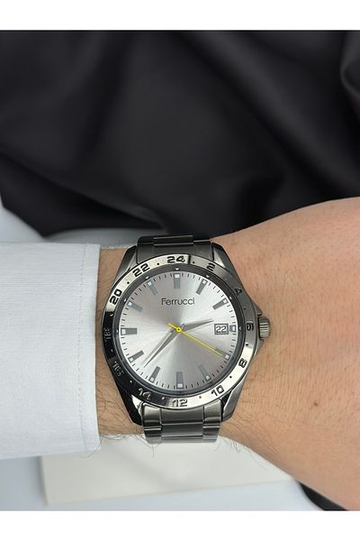 Ferrucci Anthracite Sport Design Ferrucci Steel Band Men's Wrist Watch
