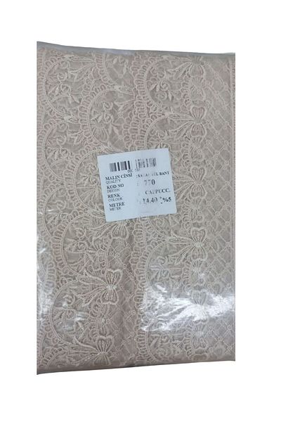 P Parla Lace Polyester Virtual Tulle Tape Cappucino 14,40 Meters Width 6 cm On-770-C