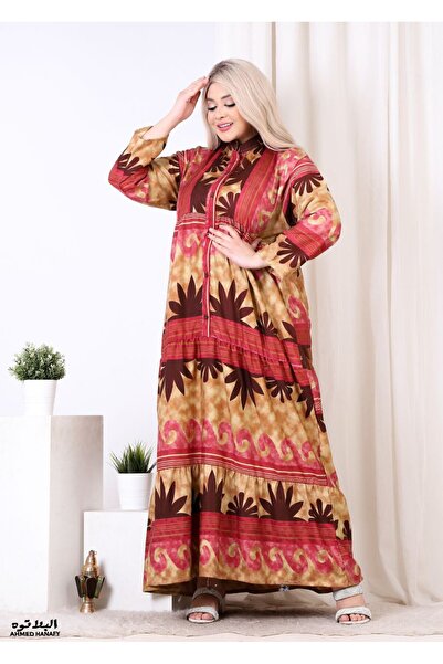Genrics A flowing and comfortable cotton jalabiya with a pattern in bright colors.