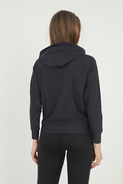 missmaral Women's Sweatshirt Hooded Kangaroo Pocket Zippered Diving Fabric Navy Blue 5040