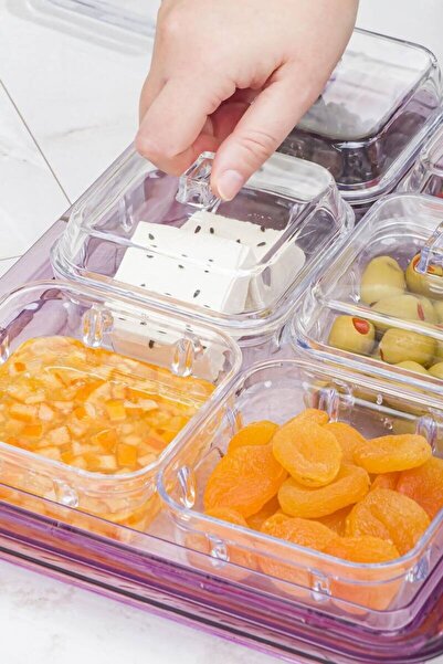 Depa Acrylic Plum 6-Piece Breakfast Set with Lid & Storage Container (NOT GLASS)