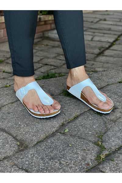 COMFORT OF PANTOFOLE mushroom sole unisex white flip-flops