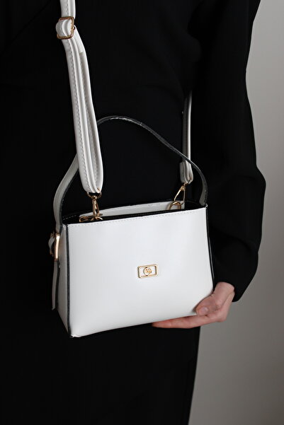 Mimoza Women's Mini White Hand and Shoulder Bag Daily Use / Faux Leather