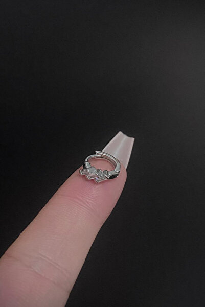 Blisse Piercing Kadın Zikzak Figürlü Zirkon Taşlı Tragus Helix Kıkırdak Çelik...