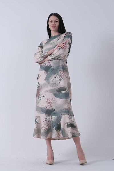 Feminist Brush Stroke Patterned Modern Stylish Dress Emerald 0807769