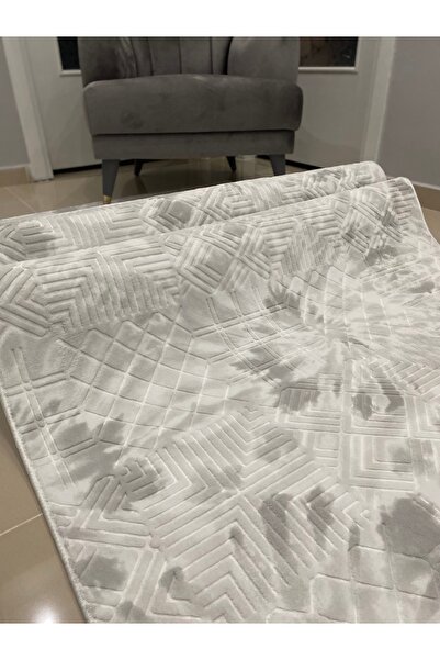Alya Home Kaymaz Taban  Kesme Salon Koridor Mutfak Halısı Yolluk Mastel Gri