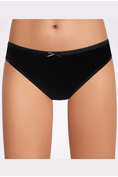İLKE İÇ GİYİM Chiloți de bikini negri pentru femei cu fundă