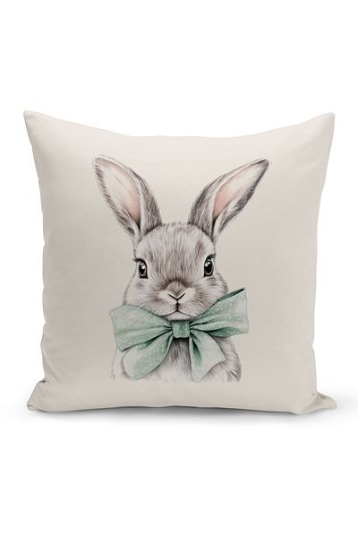 Bertille Home Spring Series Double Sided Digital Printed Throw Pillow Cover (Spring Easter Eastercushion Cover)