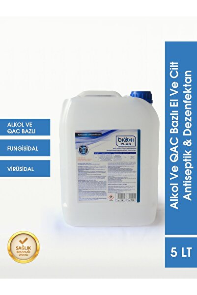 Bioxi Alkol Ve Qac Bazlı El Ve Cilt Antiseptik & Dezenfektan 5 Lt | Pratik Hi...