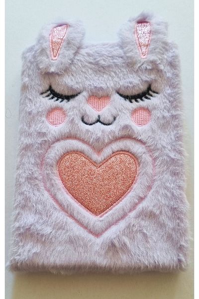 Modellino 3D Sleeping Rabbits Plush Souvenir Notebook Line Notepad for Daily Memories 80 Sheets- Optional
