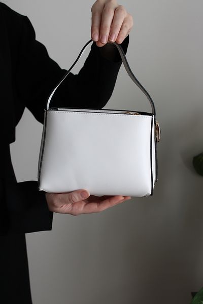 Mimoza Women's Mini White Hand and Shoulder Bag Daily Use / Faux Leather