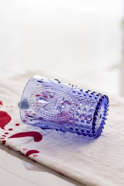 Depa Acrylic Blue 6-Piece Short Glass & Water Soft Drink Coffee Side Glass 400 ml (Not Glass)
