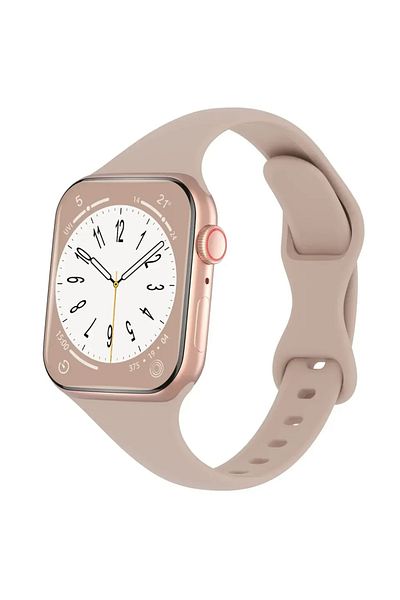 Choice 38 40 41mm Sand P Thin Silicone Strap For Apple Watch 40mm 44mm 45mm 41mm 38mm 42mm Solid Color Stra