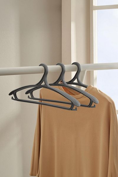 Depa 3-Piece Wide Clothes and Clothes Hanger Smoked 43 cm