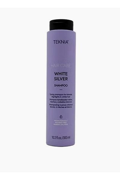 teknia White Silver Shampoo for Blonde, Highlighted and White Hair, Vegan and Paraben-Free, 300ml