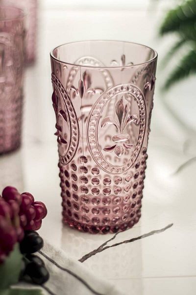 Depa Acrylic Plum 6-Piece Long Cup & Water Soft Drink Cup 750 ml (Large Size & Not Glass)