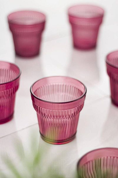 Depa Acrylic Plum 6-Piece Short Cup & Water Soft Drink Coffee Side Cup 300 ml (Not Glass)