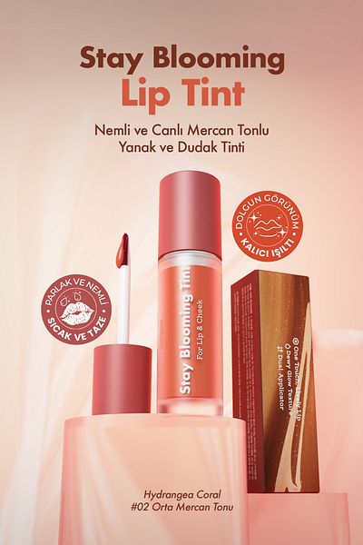 UNPA Moist and Vibrant Coral Tone Cheek and Lip Tint Unpa Bubi Bubi Stay Blooming Tint