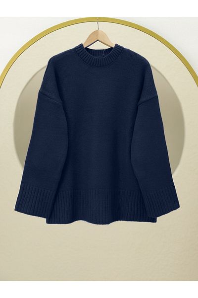 Modamorfo Crew Neck Skirt and Loose Knitwear-Zakat Ribbed
