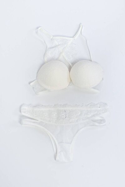 Pierre Cardin Women's Push Up Back Detailed Regular Bra Set