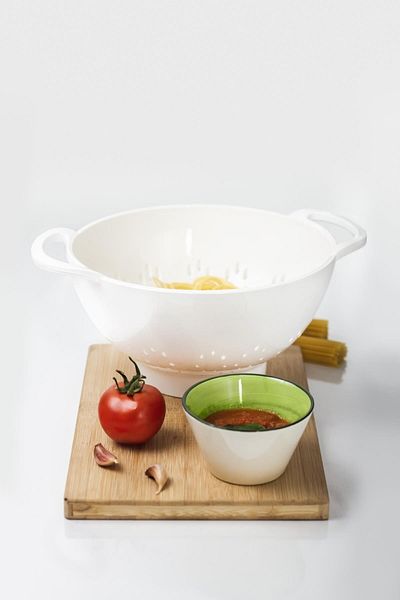 Depa Acrylic White 2-Piece Strainer Set (Pasta & Rice Strainer)